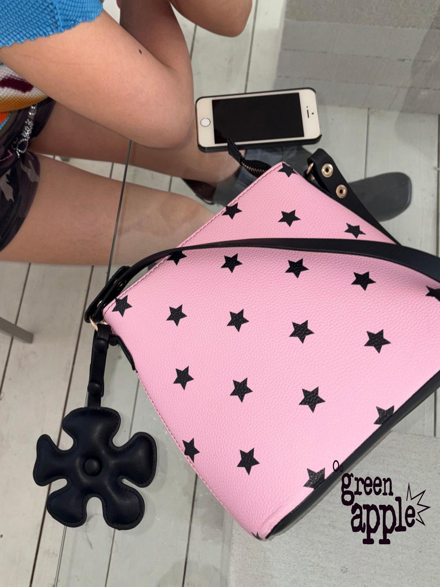 Oogreenapple Whimsical Sakura Pink Star Print Women&