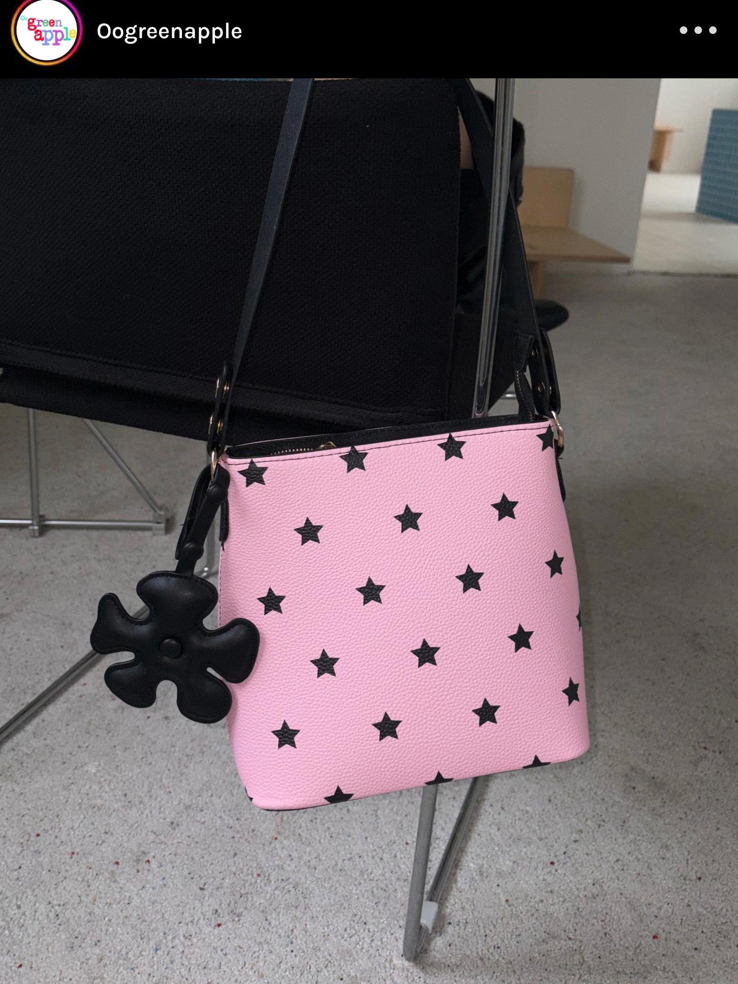 Oogreenapple Whimsical Sakura Pink Star Print Women&