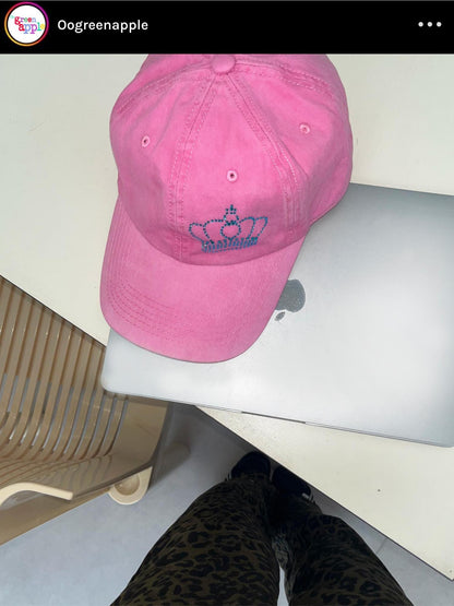 Oogreenapple Y2k Crown Rhinestone Washed Women&
