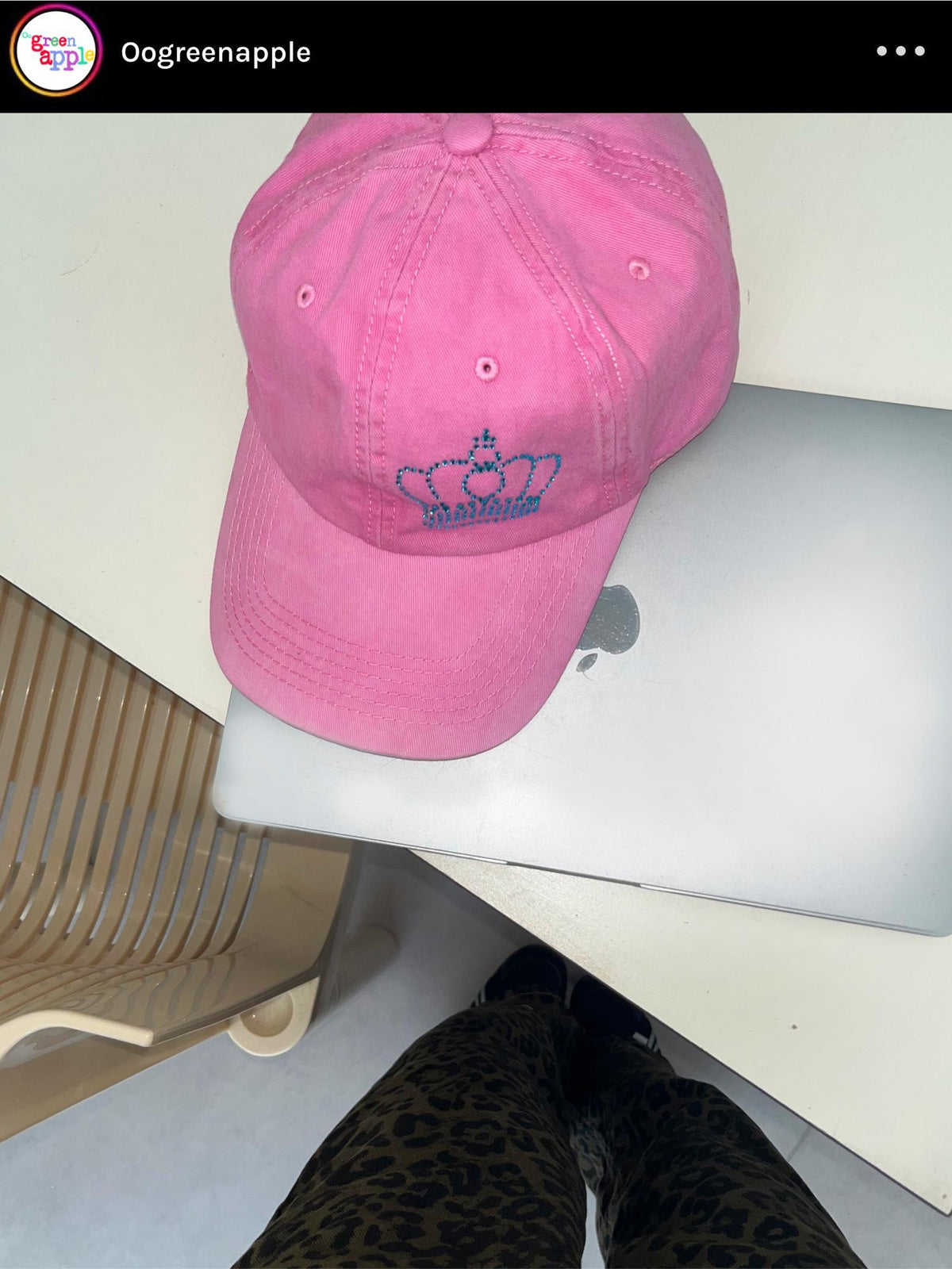 Oogreenapple Y2k Crown Rhinestone Washed Women&