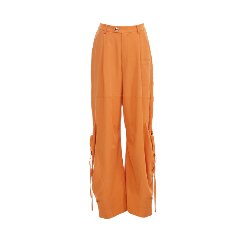 YOSHUYUKI Orange Oversized Pocket Cargo Trousers
