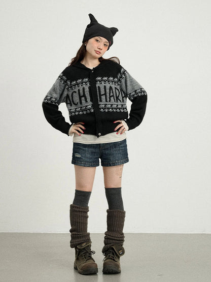 Milk Tea Hoodie Knit Sweater