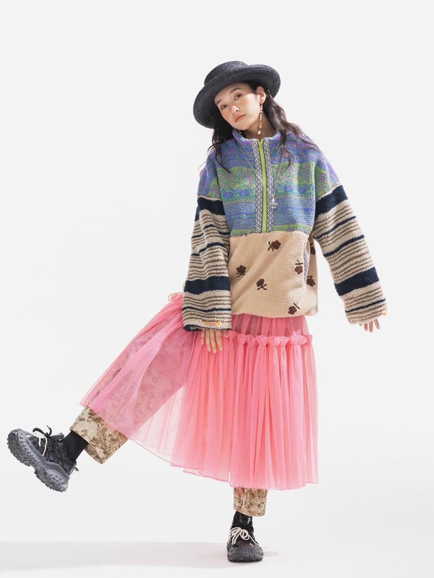 Sweet Mi Original Capsule Asymmetric Patchwork Thickened Loose Jacket