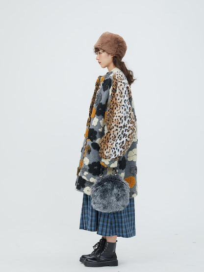 Sweet Mi Original Floral Jacquard Quilted Wool Coat For Women Free Size