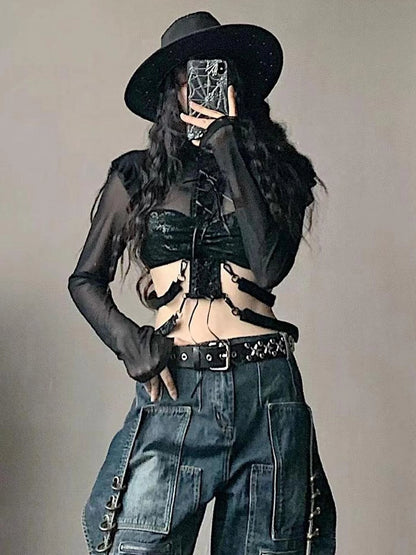 Original Mesh Top Blouses