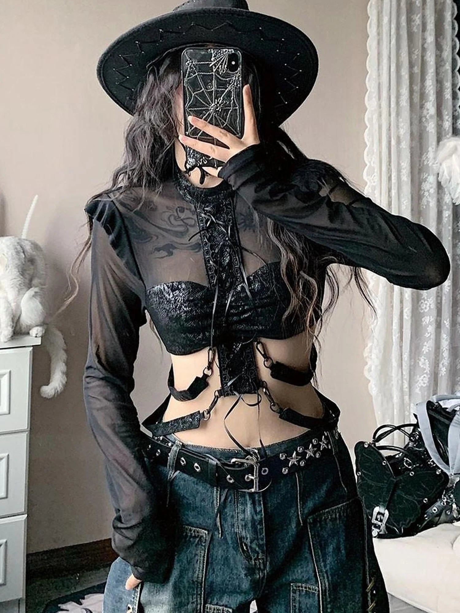 Original Mesh Top Blouses