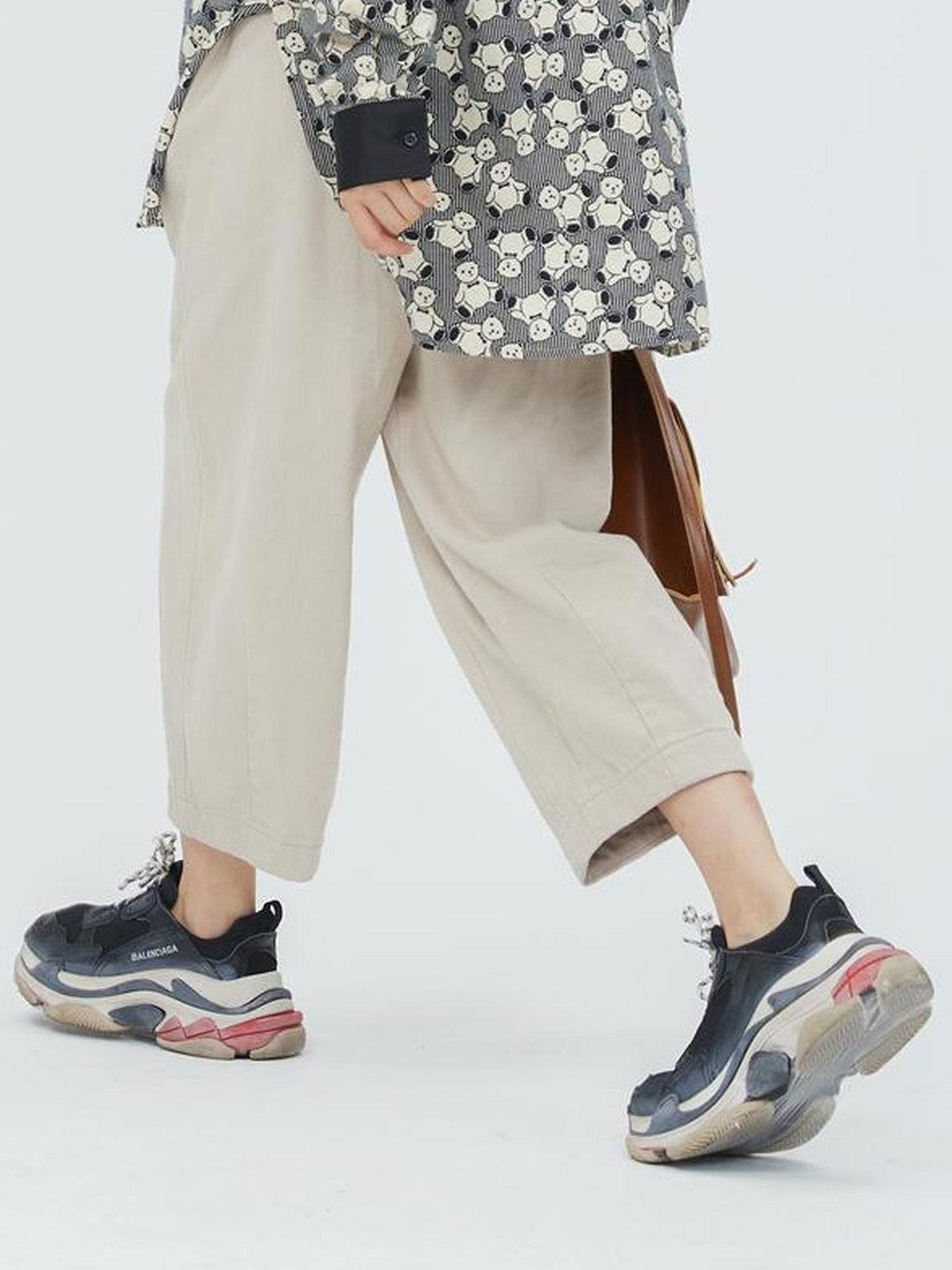 Sweet Mi Original White Loose Canvas Pants For Women Autumn Winter Street Style