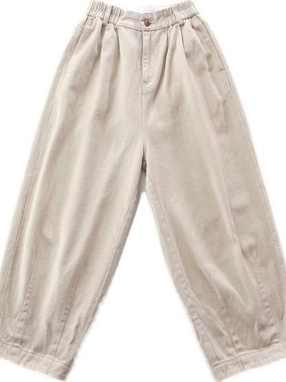 Sweet Mi Original White Loose Canvas Pants For Women Autumn Winter Street Style
