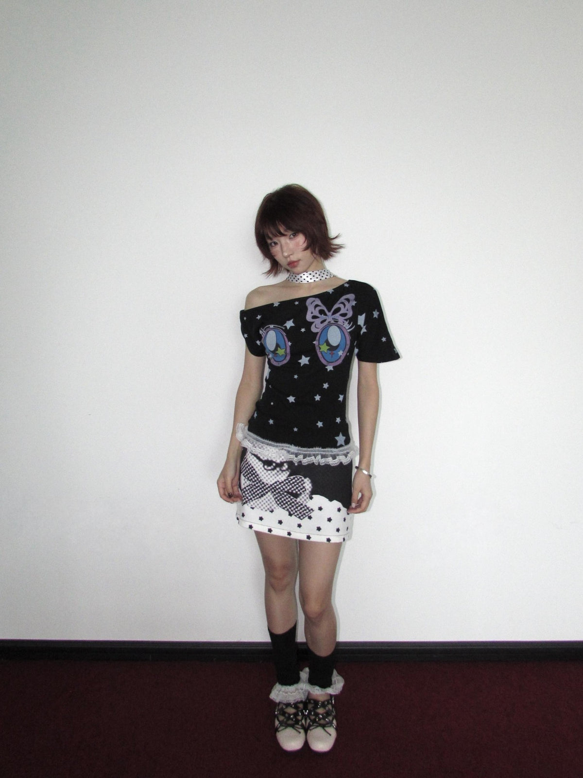 OurHappy Butterfly Star Print Asymmetric Knot Women&