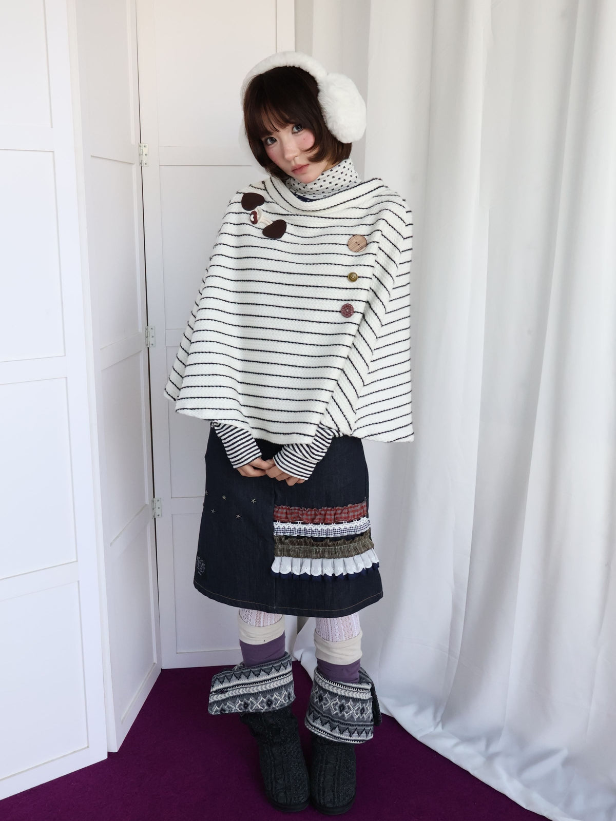 OurHappy_Button_Detail_Flared_Knit_Women&