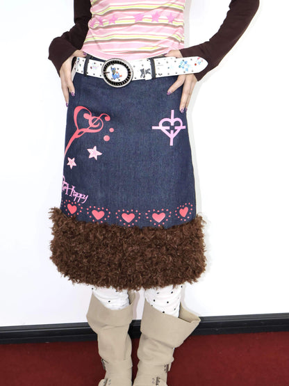 OurHappy_Heart_Print_Denim_Fur_Patch_Women&