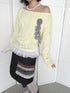 OurHappy_Korean_Style_3d_Corsage_Print_Lace_Trim_Batwing_Sleeve_Loose_Women&