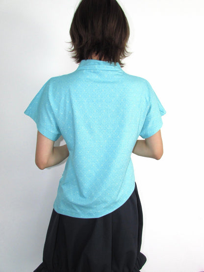 OurHappy Mint Jacquard Asymmetrical Lace Women&