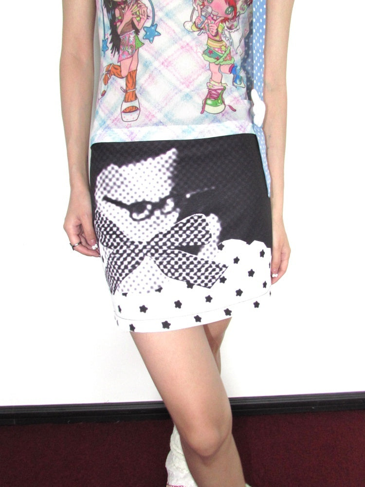 OurHappy_Polka_Dot_Star_Cat_Print_Bow_A_Line_Women&