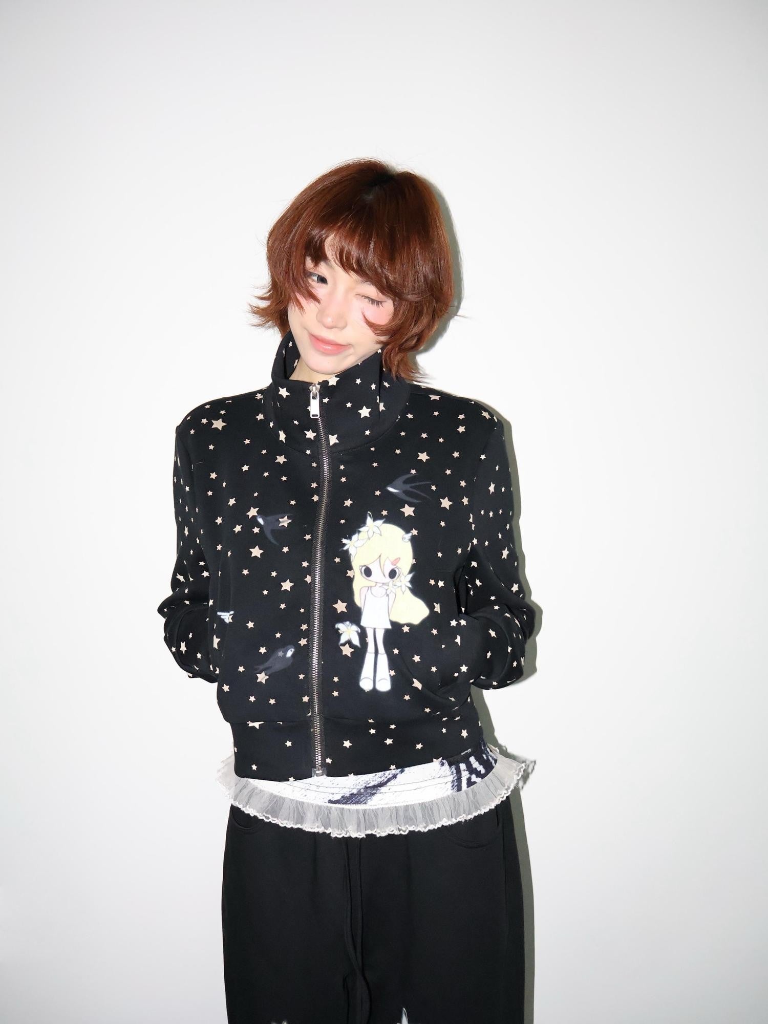OurHappy Solid Original Illustration Cropped Women&