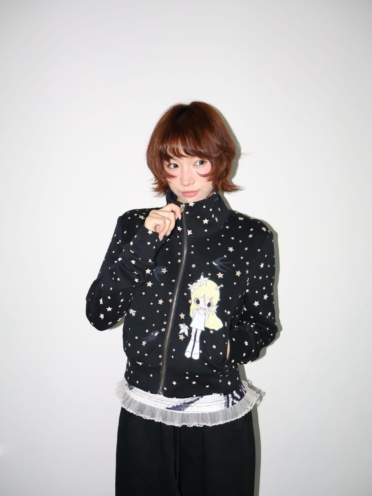 OurHappy Solid Original Illustration Cropped Women&
