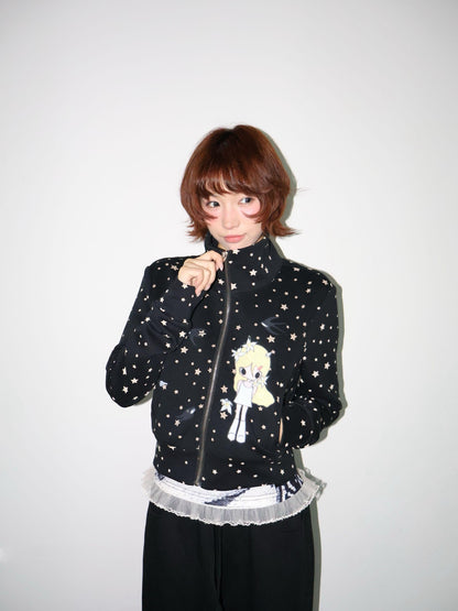 OurHappy Solid Original Illustration Cropped Women&