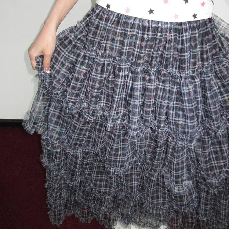 OurHappy_Star_Grid_Tiered_Ruffle_Pleated_Women&