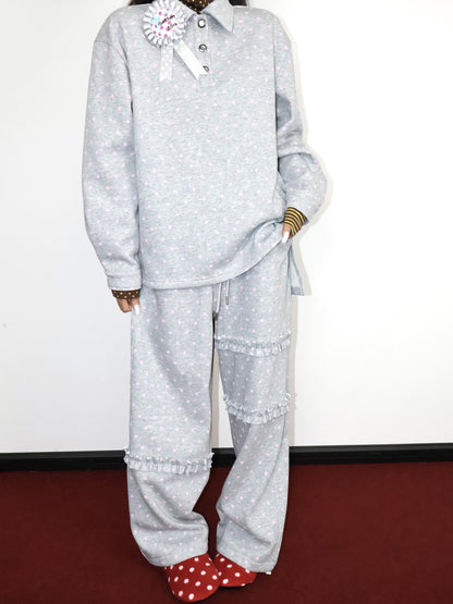 OurHappy Star Print Silver Fox Fleece Women&