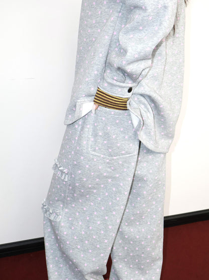OurHappy Star Print Silver Fox Fleece Women&