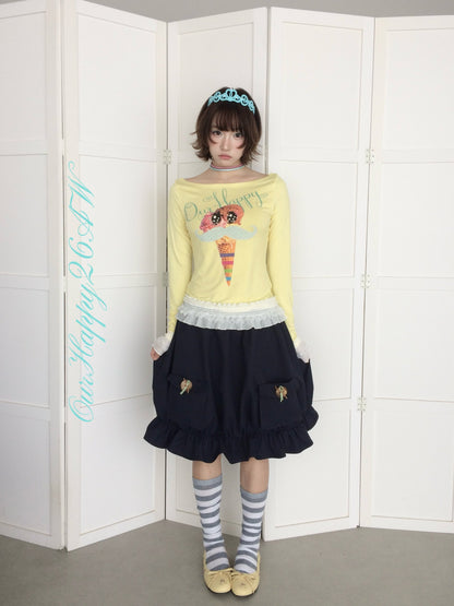 OurHappy_Twill_3d_Button_Embellished_Tulip_Mid_Rise_Women&