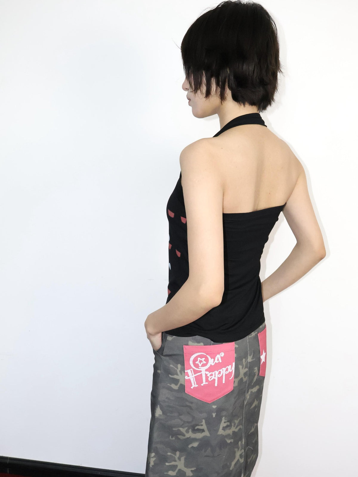 OurHappy Vintage Print Slim Fit Women&