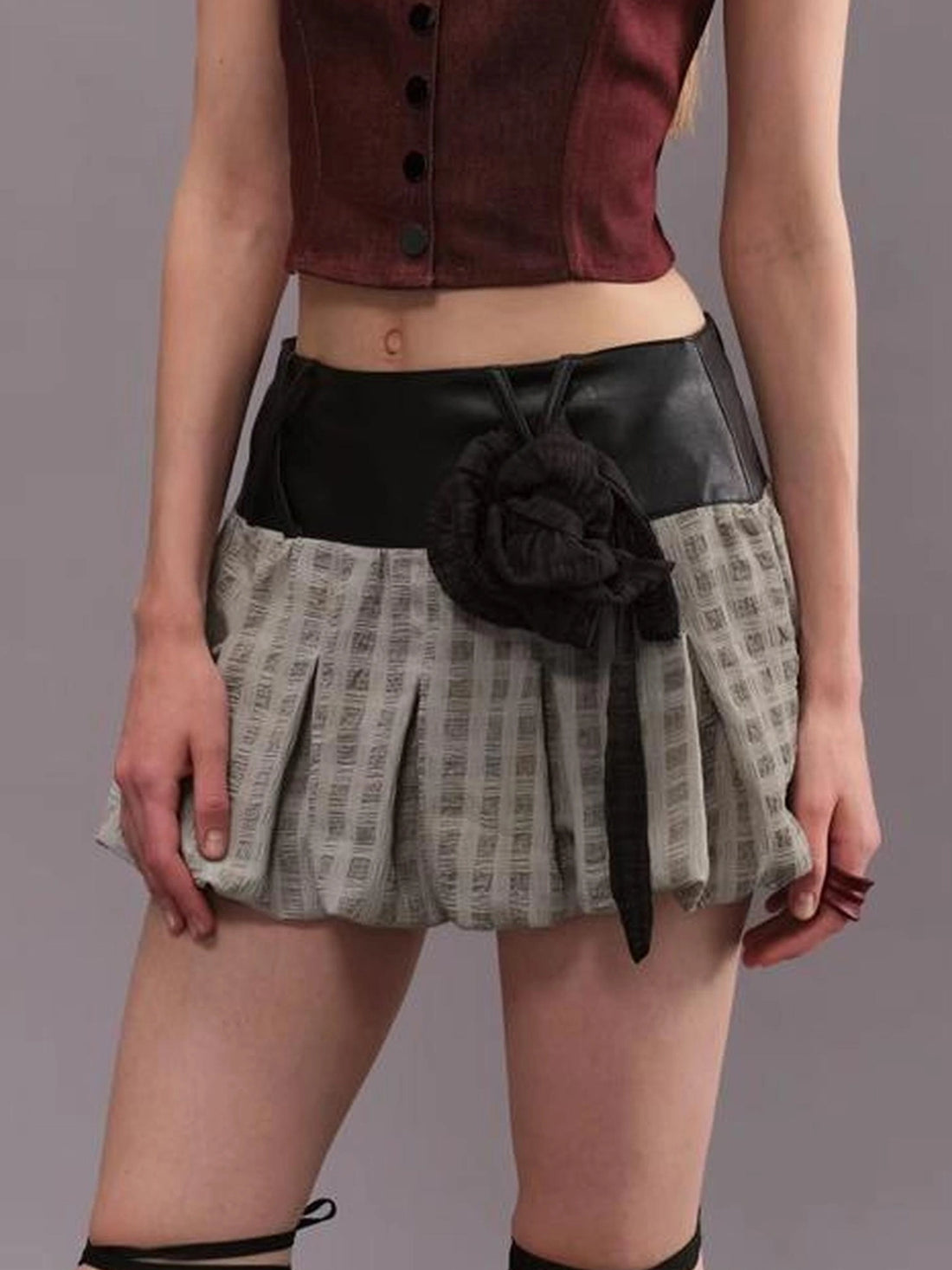 Outmode Asymmetric Panel Drop Waist Skirt