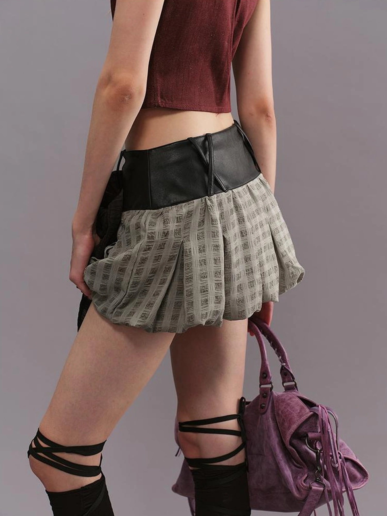 Outmode Asymmetric Panel Drop Waist Skirt