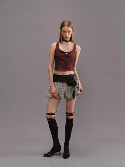 Outmode Asymmetric Panel Drop Waist Skirt