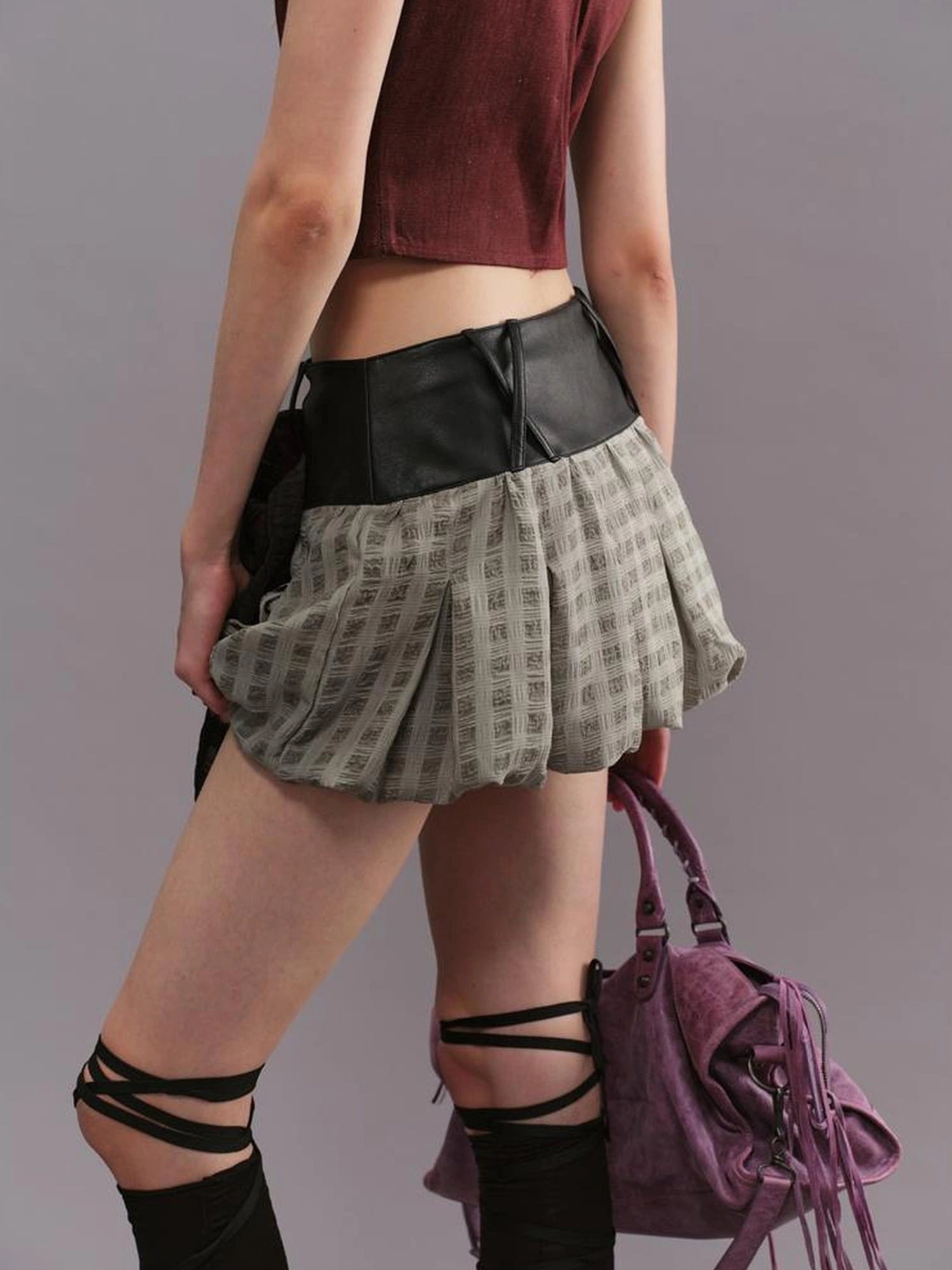 Outmode Asymmetric Panel Drop Waist Skirt