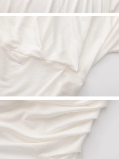 Outmode Asymmetric Ruffle Shoulder T-shirt