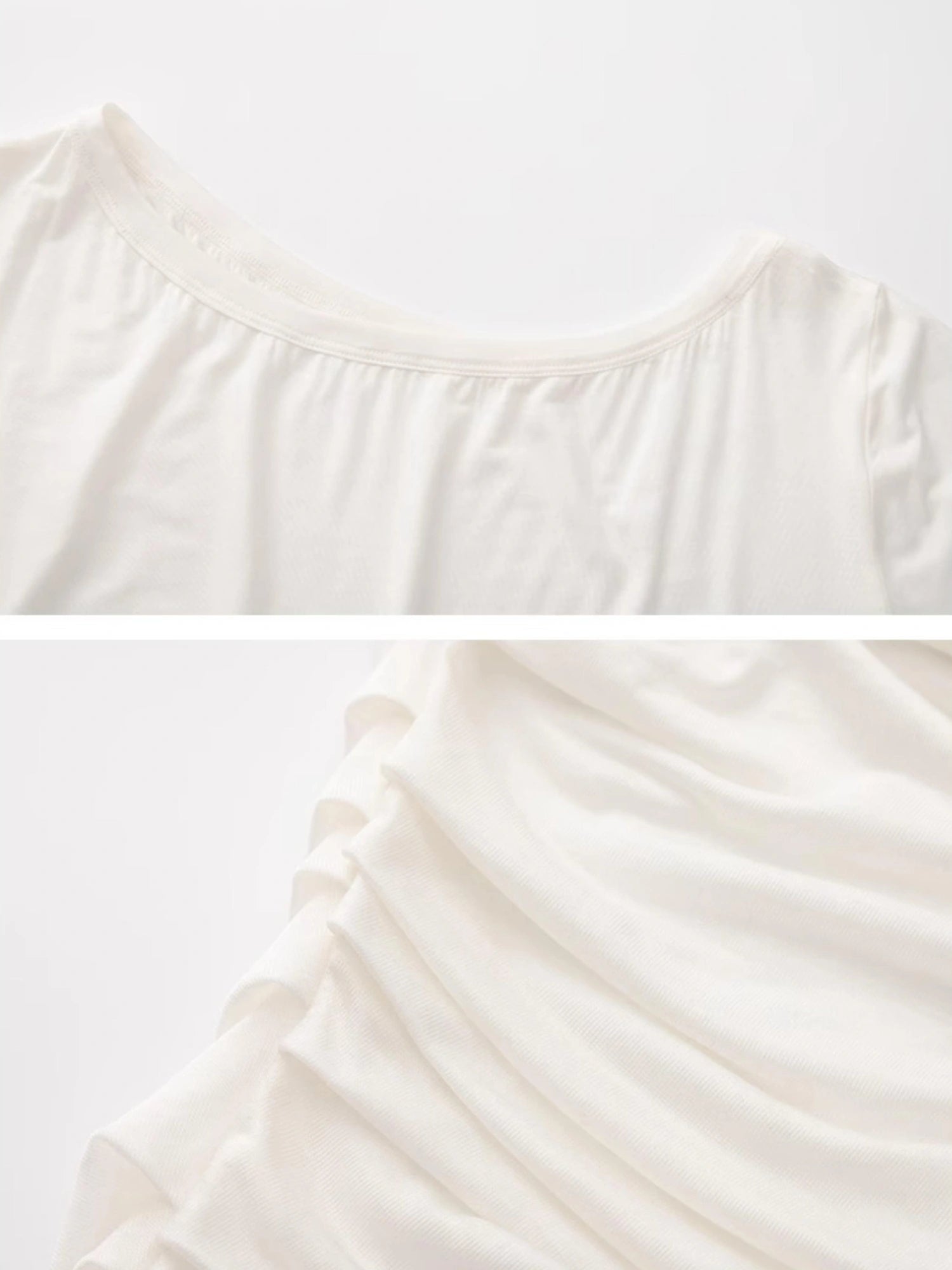 Outmode Asymmetric Ruffle Shoulder T-shirt