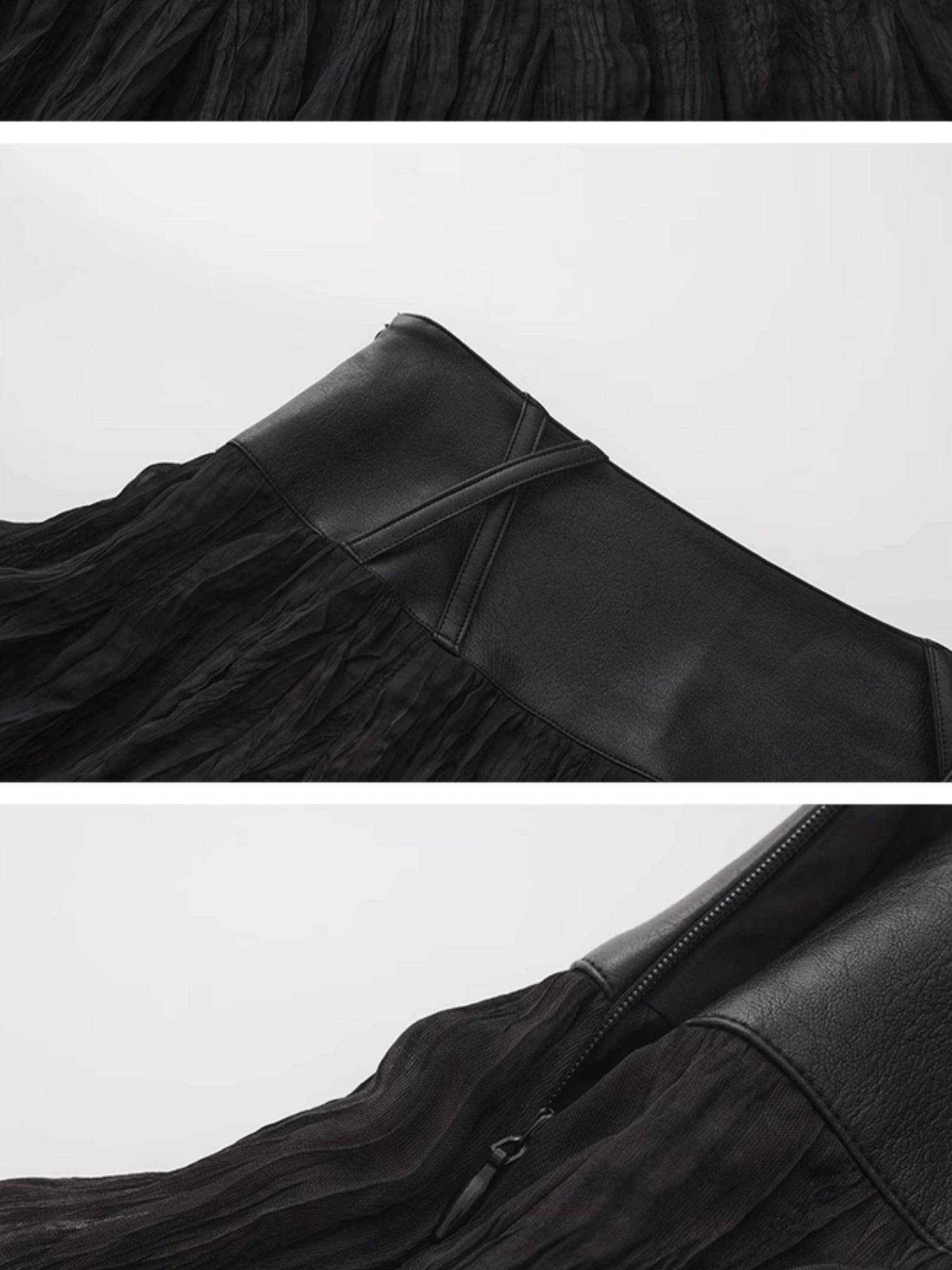Outmode Asymmetrical Pleated Punk Skirt With Irregular Hem
