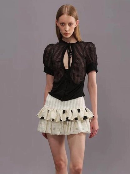 Outmode Cut Out Texture Short Sleeve Shirt