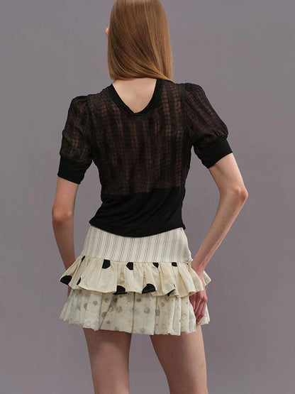 Outmode Cut Out Texture Short Sleeve Shirt