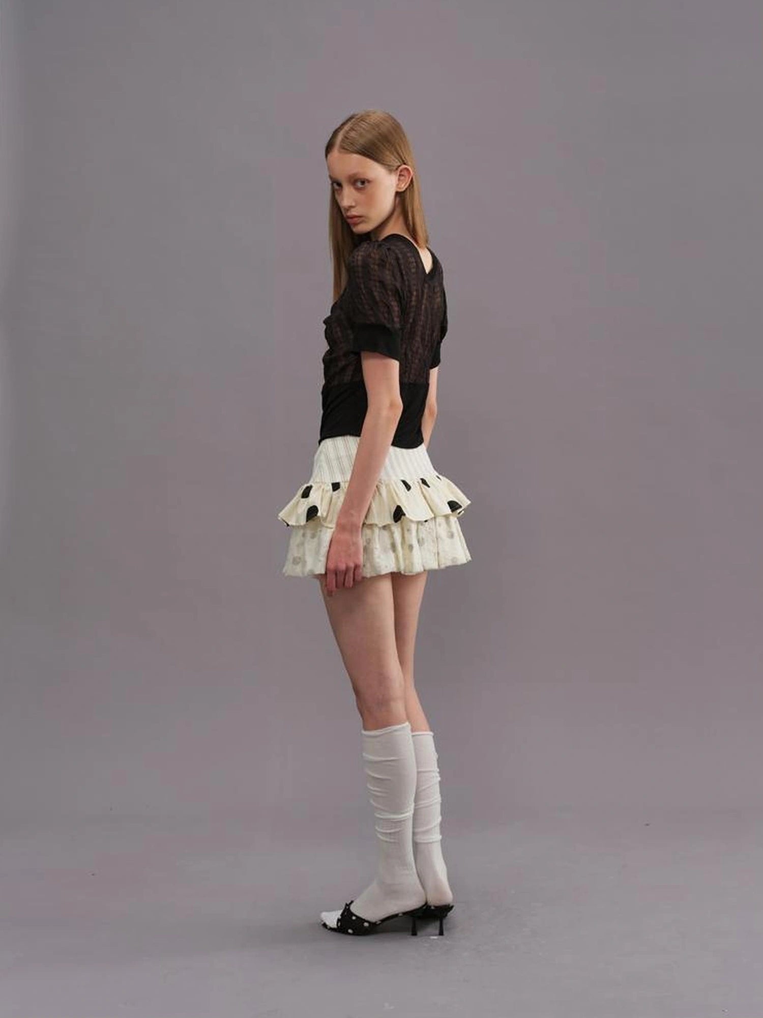 Outmode Cut Out Texture Short Sleeve Shirt