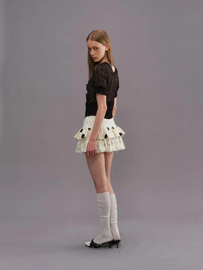Outmode Cut Out Texture Short Sleeve Shirt
