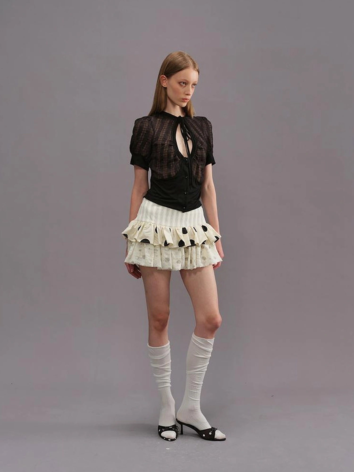 Outmode Cut Out Texture Short Sleeve Shirt