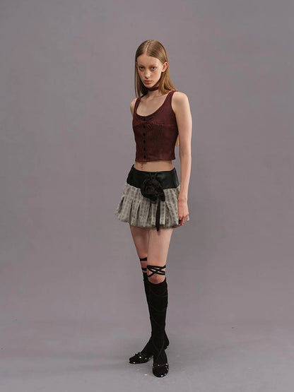 Outmode Deconstructed Denim Bustier Top