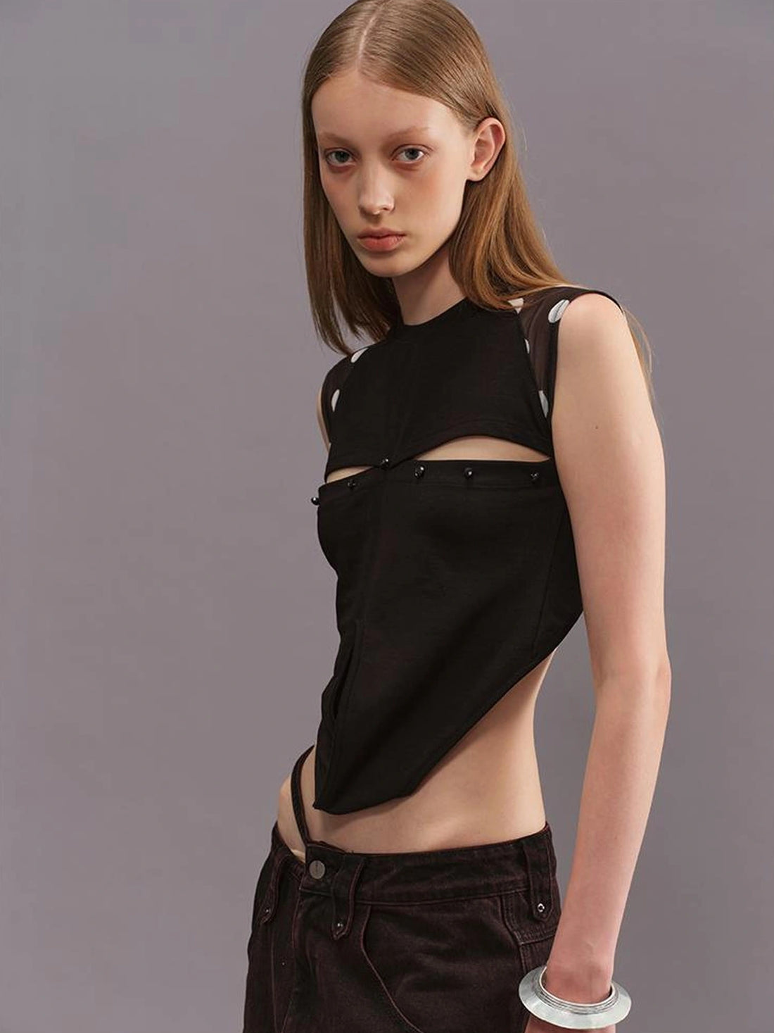 Outmode Deconstructed Spliced Swimsuit Top
