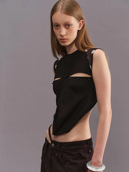 Outmode Deconstructed Spliced Swimsuit Top