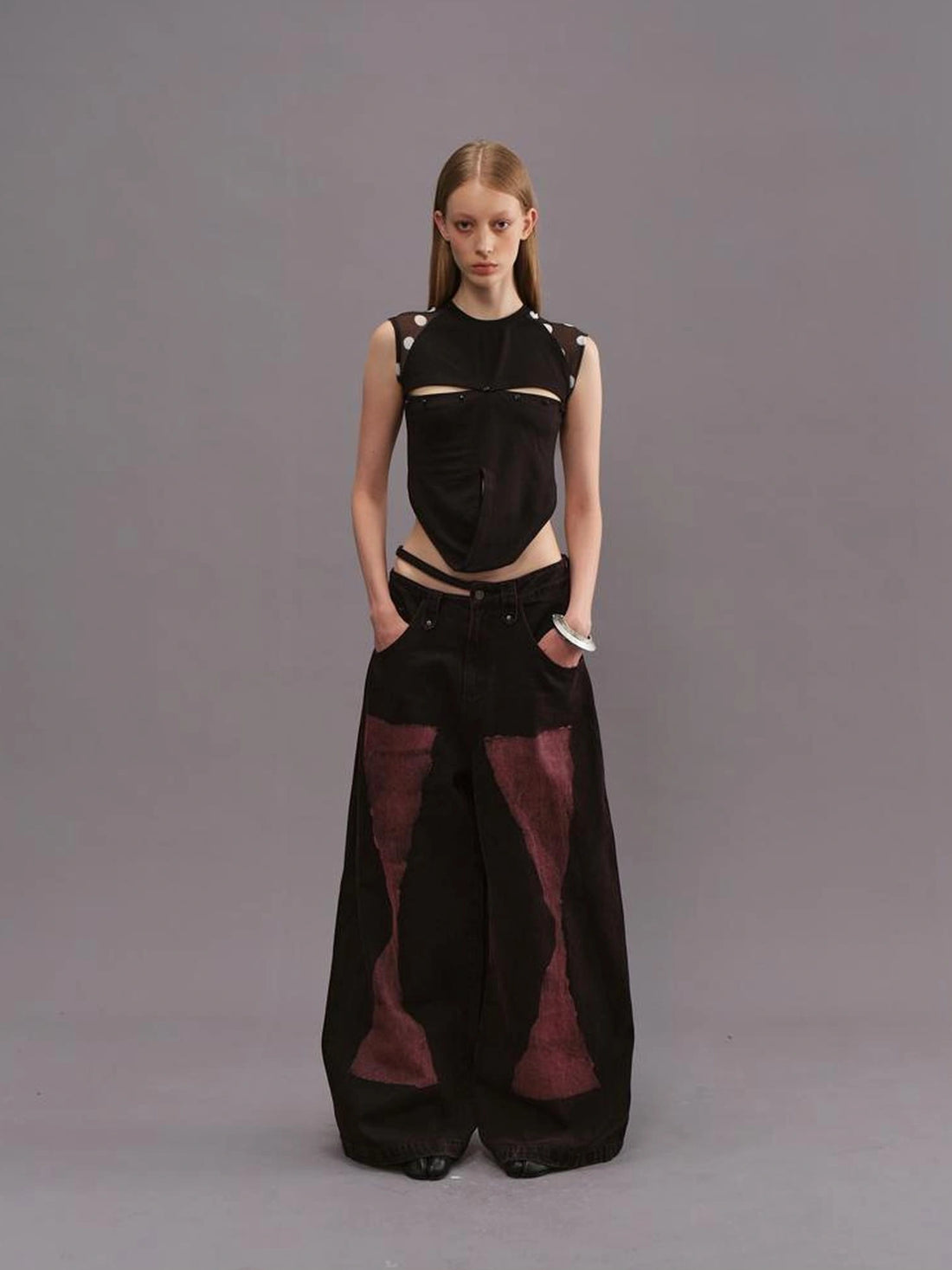Outmode Deconstructed Spliced Swimsuit Top