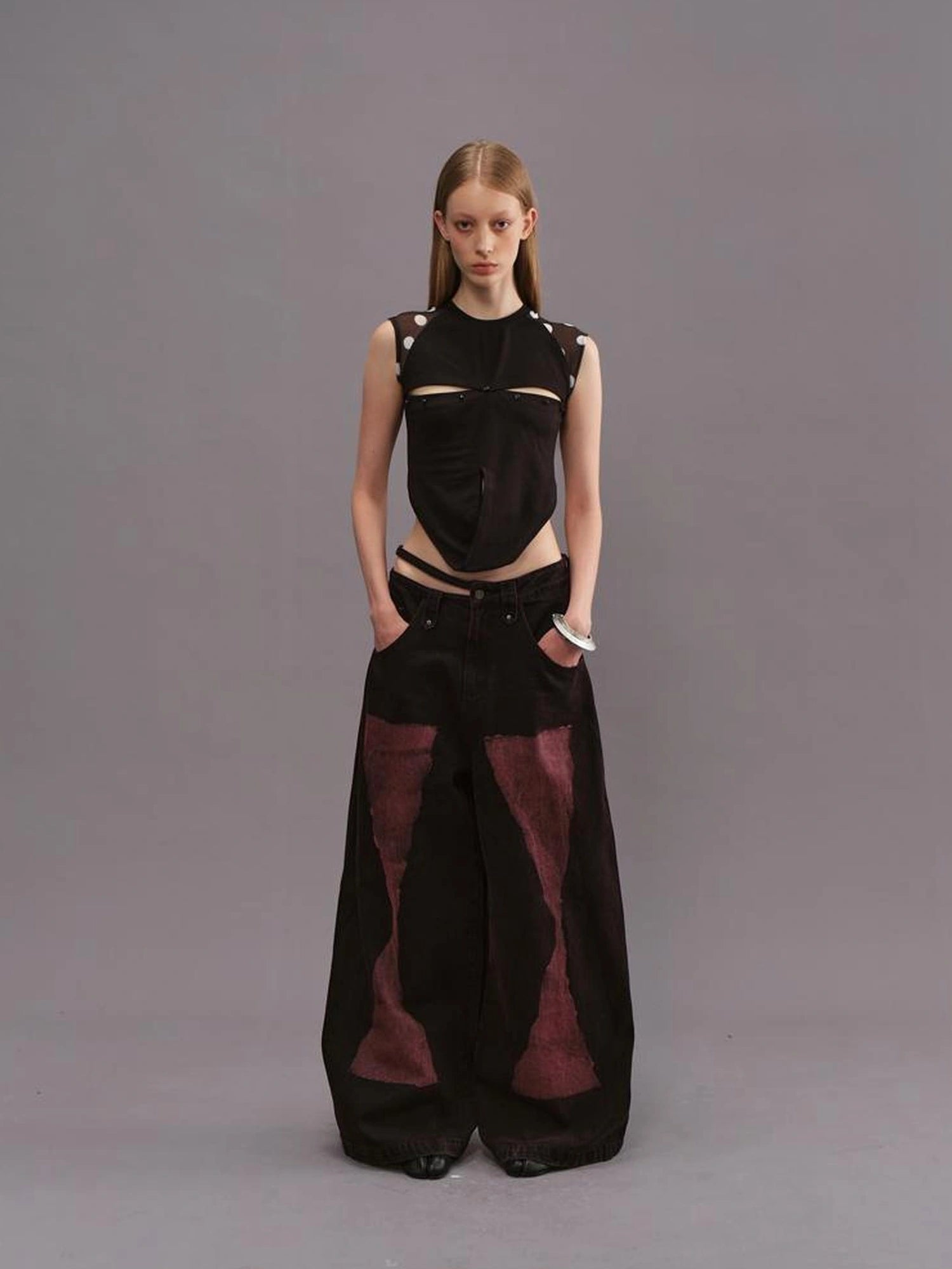 Outmode Deconstructed Spliced Swimsuit Top