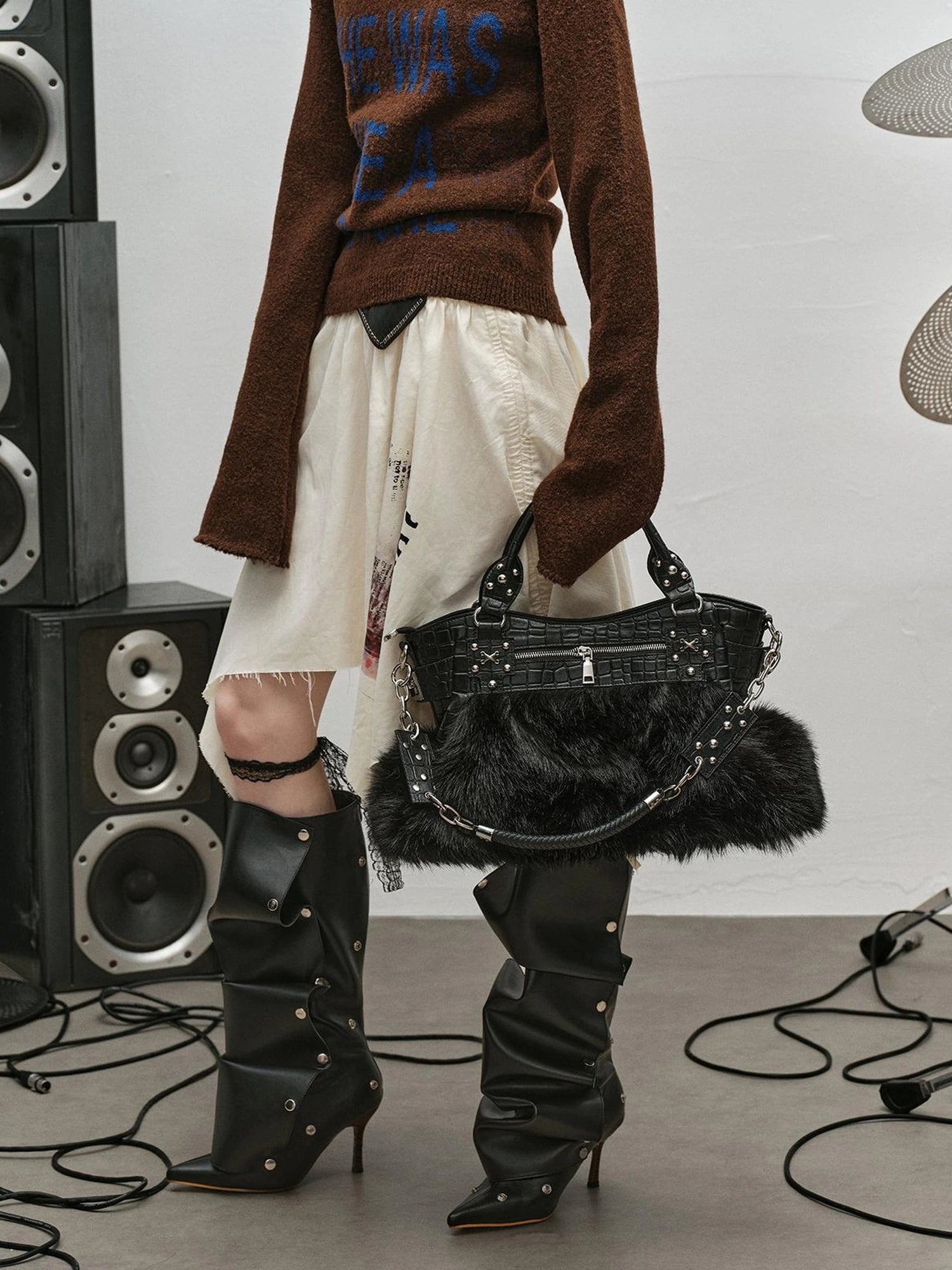 Outmode Furever Punk Textured Tote