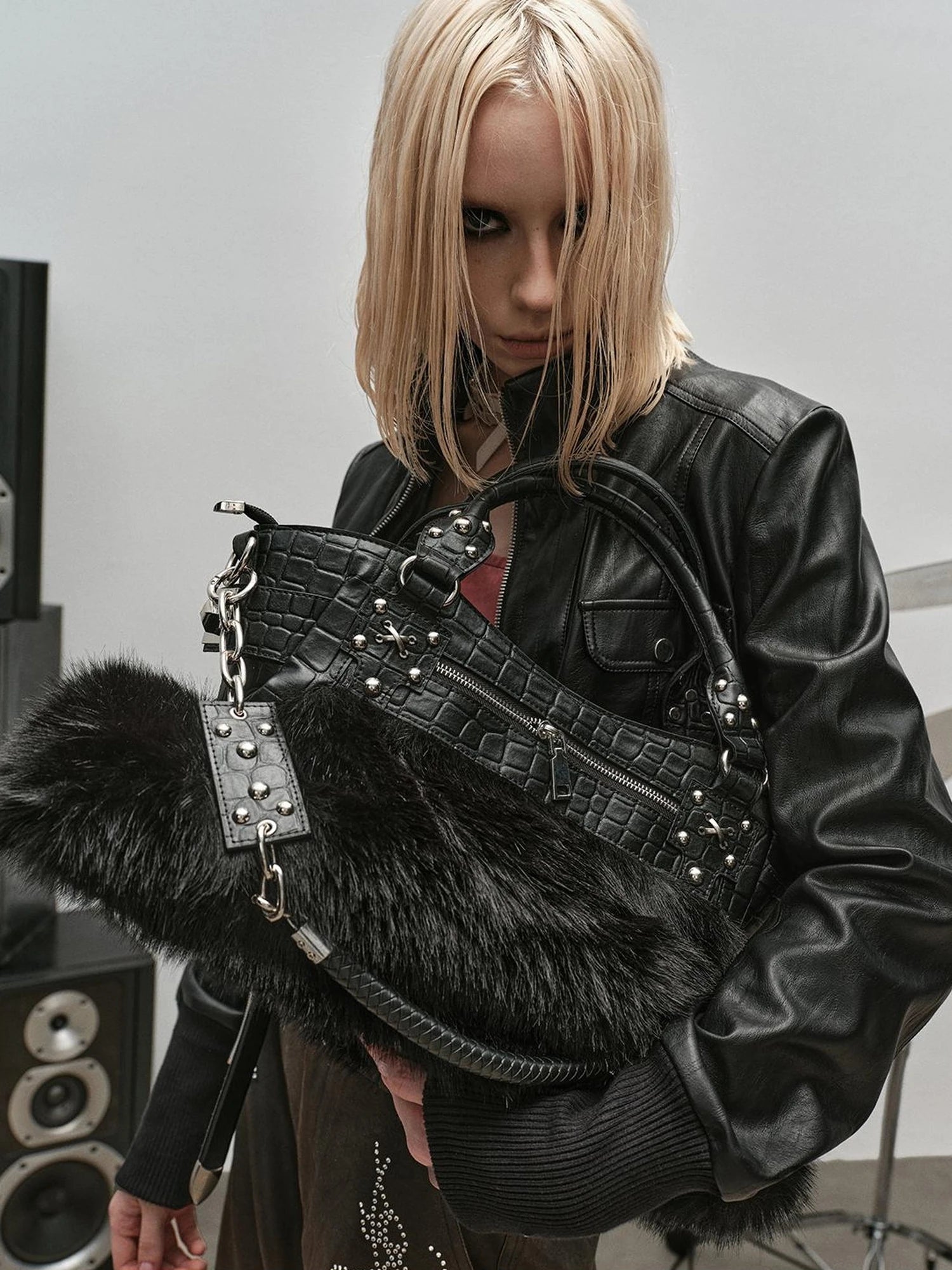 Outmode Furever Punk Textured Tote