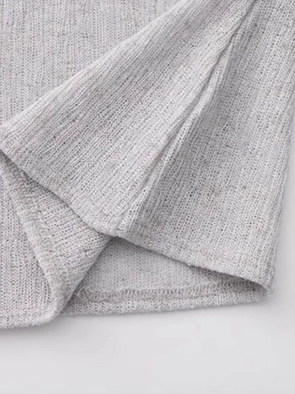 Outmode Light Gray Off Shoulder Cotton Dress