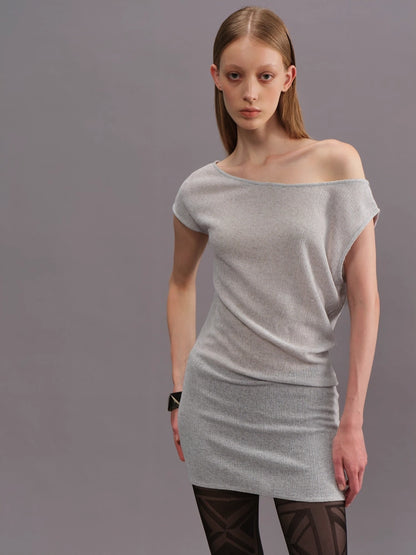 Outmode_Light_Gray_Off_Shoulder_Cotton_Dress_MISSTT