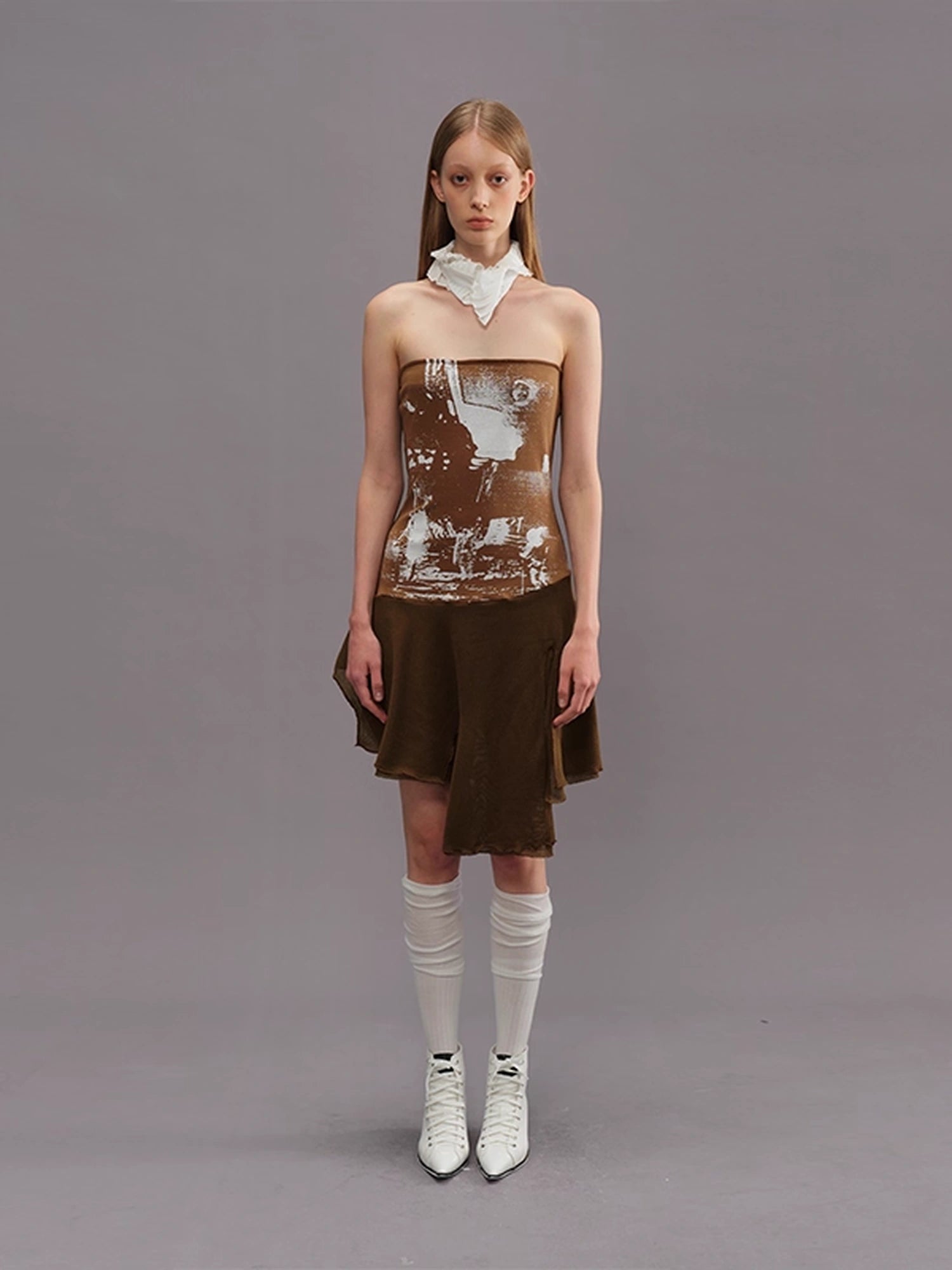 Outmode_Outmode_25ss_Knit_Paneled_Print_Bustier_Dress_V-neck_T-shirt_Long_Sleeve_MISSTT