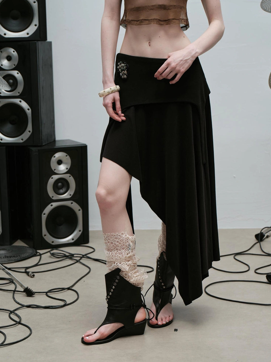 Outmode Punk Rock Knit Maxi Skirt