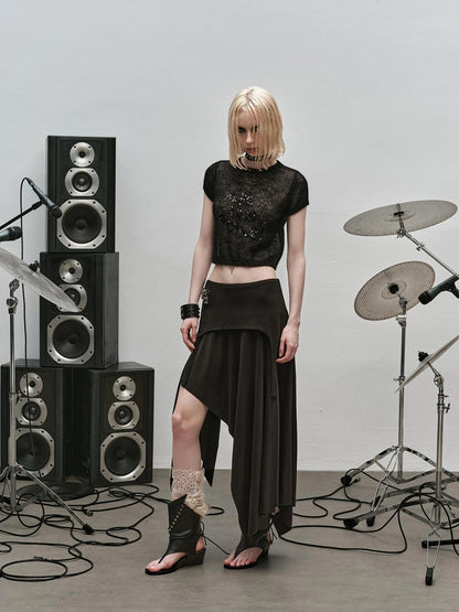 Outmode Punk Rock Knit Maxi Skirt